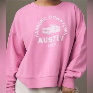 Maeve Pink Austin Texas Crew Neck Sweatshirt